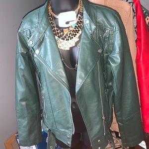 GREEN WOMEN’S MEDIUM BIKER JACKET